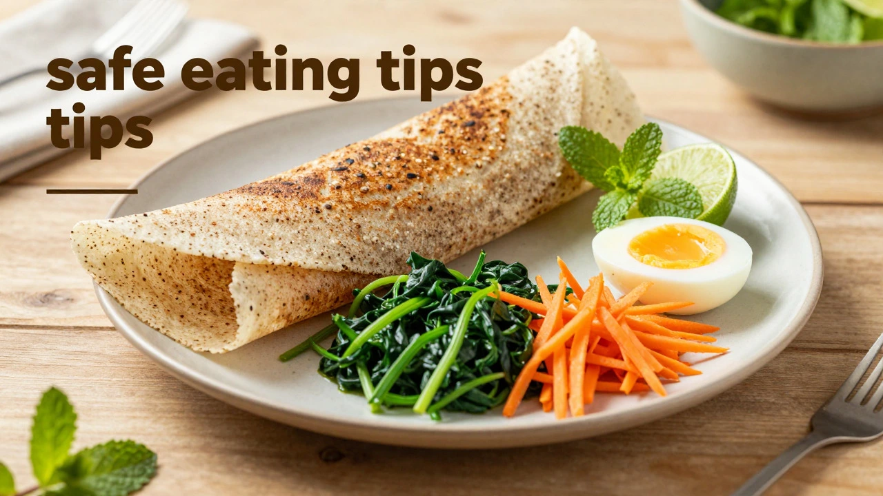 Healthy single grain dosa with vegetables and egg for balanced nutrition